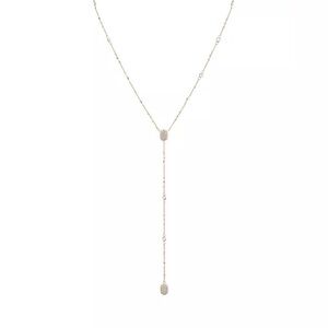 KENDRA SCOTT claudia Y necklace in gold and white stone